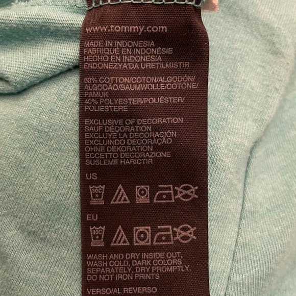 Tommy Hilfiger Aqua T-Shirt, Size Medium - Picture 5 of 5